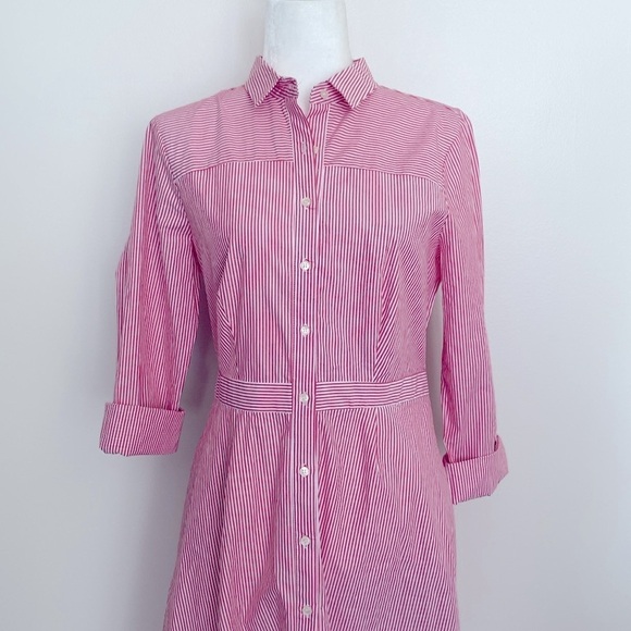 NWT J. Crew red & white striped button up dress - Picture 10 of 12